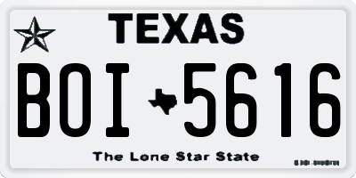 TX license plate BOI5616