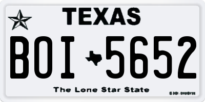 TX license plate BOI5652