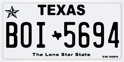 TX license plate BOI5694