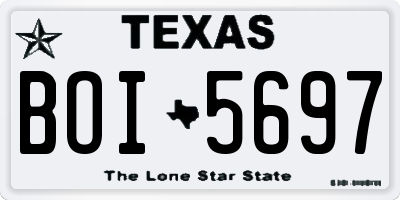 TX license plate BOI5697