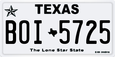 TX license plate BOI5725