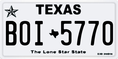 TX license plate BOI5770
