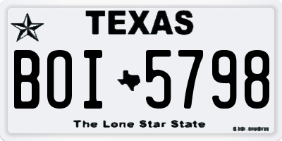 TX license plate BOI5798