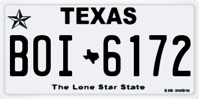 TX license plate BOI6172