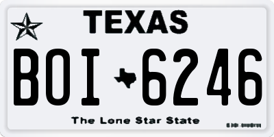 TX license plate BOI6246