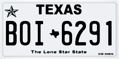 TX license plate BOI6291