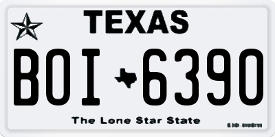 TX license plate BOI6390