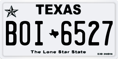 TX license plate BOI6527