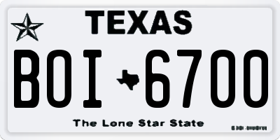 TX license plate BOI6700