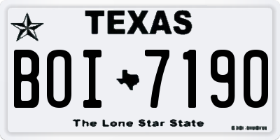 TX license plate BOI7190