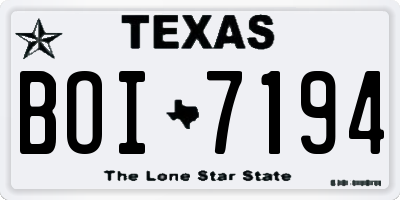 TX license plate BOI7194