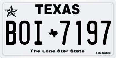 TX license plate BOI7197
