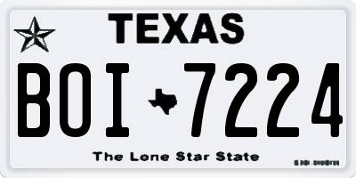 TX license plate BOI7224