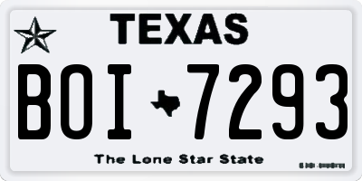 TX license plate BOI7293