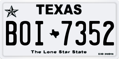 TX license plate BOI7352
