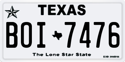 TX license plate BOI7476
