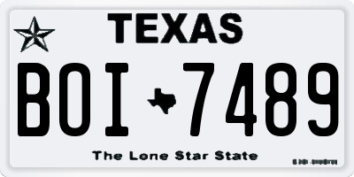 TX license plate BOI7489