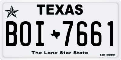 TX license plate BOI7661