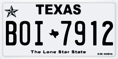 TX license plate BOI7912