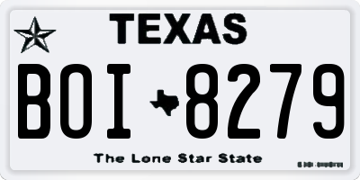 TX license plate BOI8279