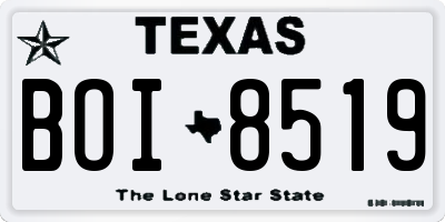 TX license plate BOI8519