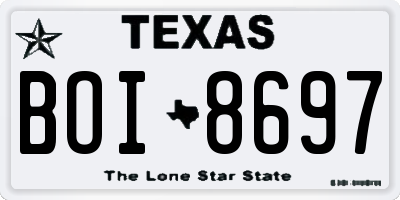 TX license plate BOI8697
