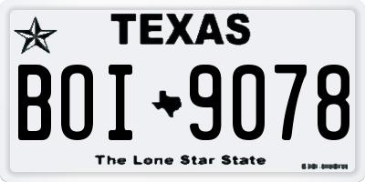 TX license plate BOI9078
