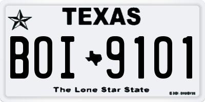 TX license plate BOI9101