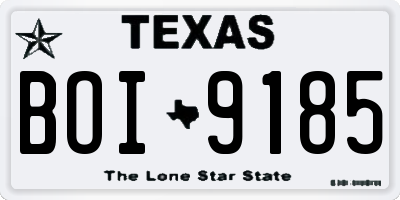 TX license plate BOI9185