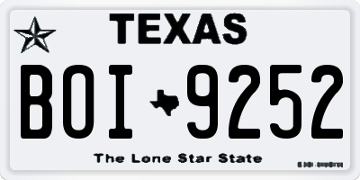 TX license plate BOI9252