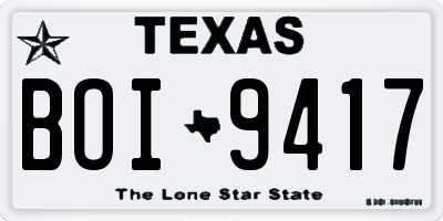 TX license plate BOI9417
