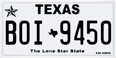 TX license plate BOI9450