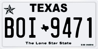TX license plate BOI9471