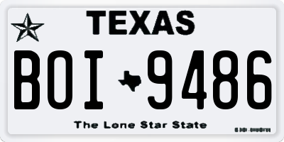 TX license plate BOI9486