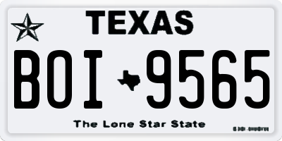 TX license plate BOI9565