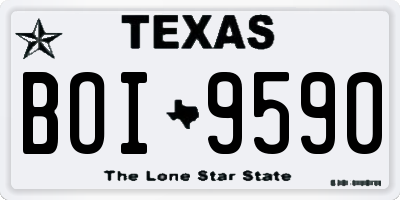 TX license plate BOI9590