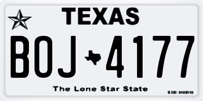 TX license plate BOJ4177