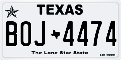 TX license plate BOJ4474