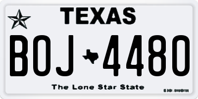 TX license plate BOJ4480