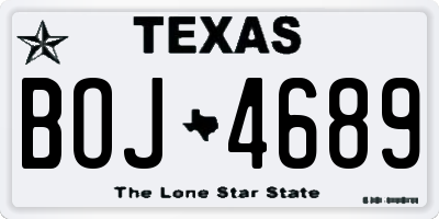 TX license plate BOJ4689