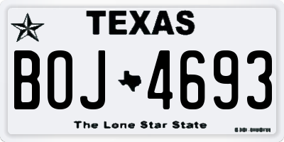 TX license plate BOJ4693