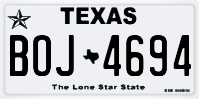 TX license plate BOJ4694