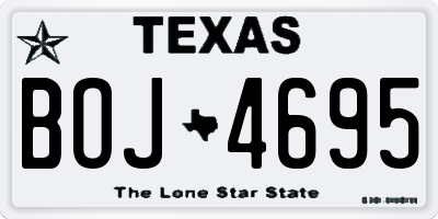 TX license plate BOJ4695