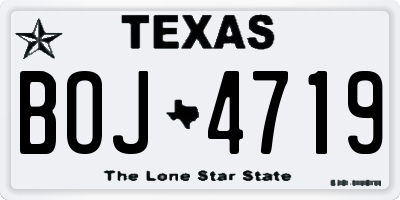 TX license plate BOJ4719