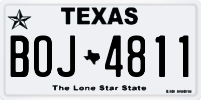 TX license plate BOJ4811