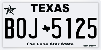 TX license plate BOJ5125