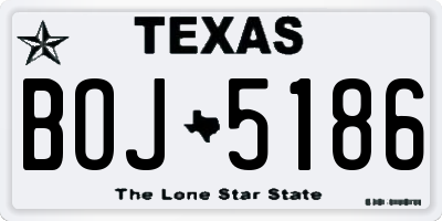 TX license plate BOJ5186