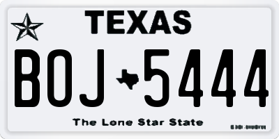 TX license plate BOJ5444
