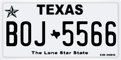 TX license plate BOJ5566