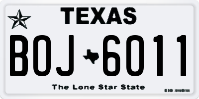 TX license plate BOJ6011